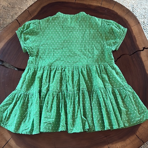 Oh My Stars Green Textured Polka Dot Top/ Size Small - Picture 6 of 6